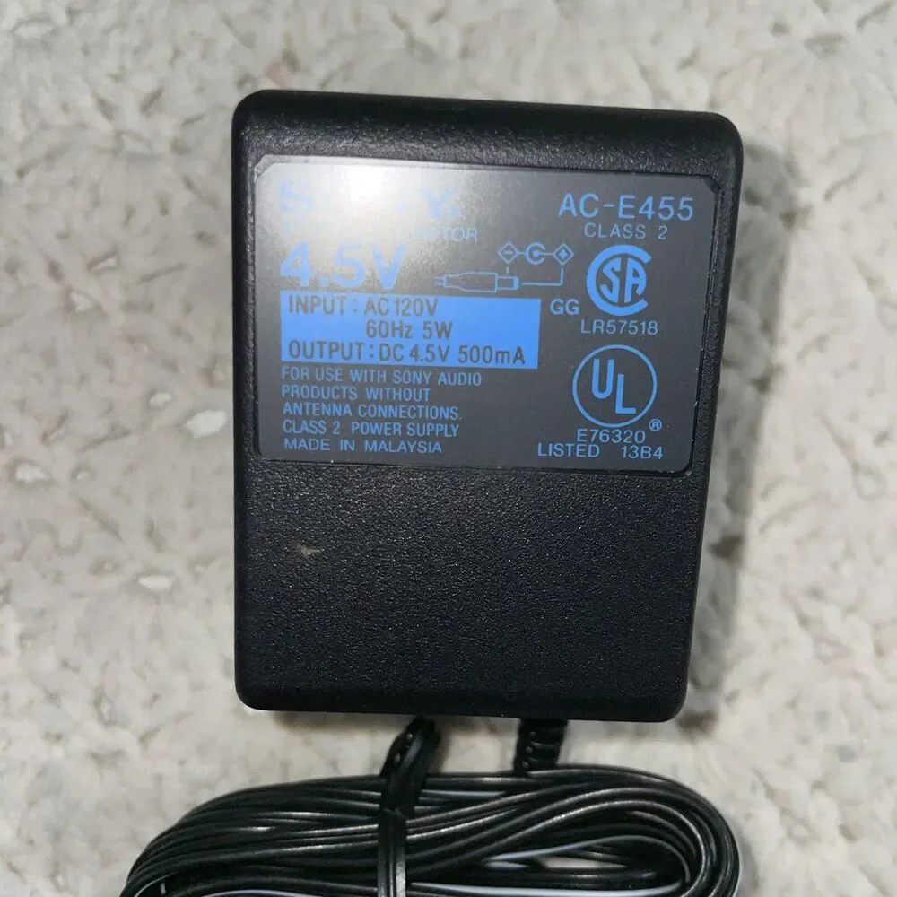Genuine Sony AC-ES455 AC Adapter Power Supply AC 120V DC 4.5V Walkman Discman